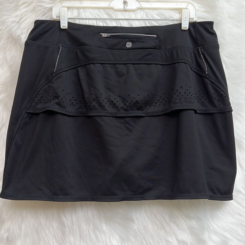 Tangerine black athletic tennis skort skirt
